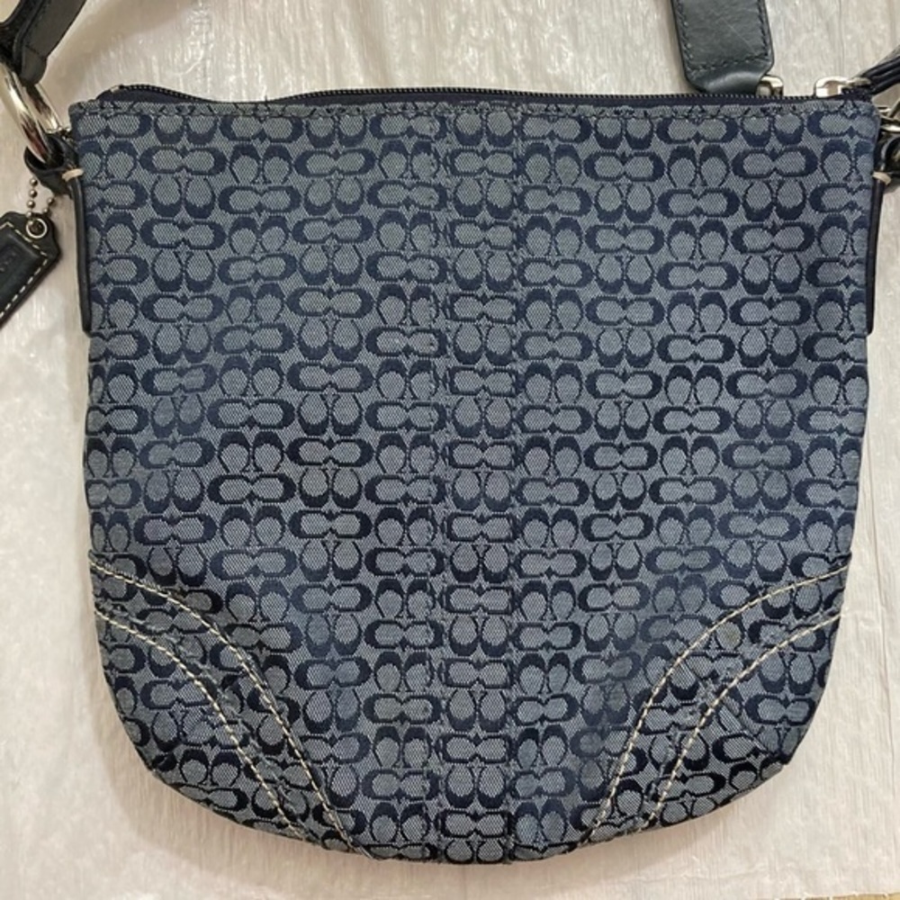 Coach soho blue mini signature c jacquard and leather crossbody bag - Picture 7 of 7